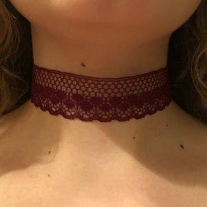 handmade dark red lace choker 🥀